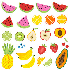 set of isolated fruits - vector illustration, eps
