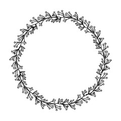 Hand drawn wreath. Floral design