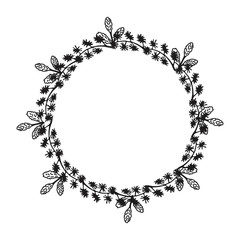 Hand drawn wreath. Floral design