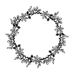 Hand drawn wreath. Floral design