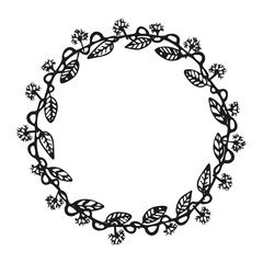 Hand drawn wreath. Floral design