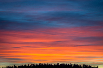 Sunset in mountains