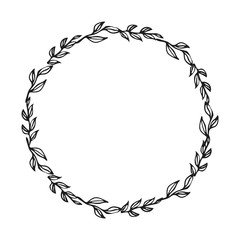 Hand drawn wreath. Floral design