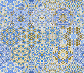 Vector set of hexagonal patterns.