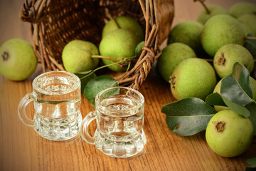 classical pear liquor made of European wild pear