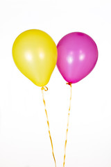 Colorful Balloons with yellow ribbons