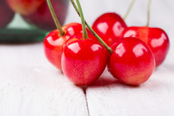 Cherries close-up, soft focus, vertical