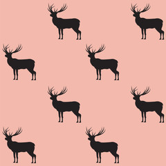 Deer pattern on light background - art abstract creative modern vector illustration