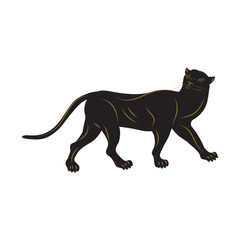 Panther black isolated on white background art creativity vector