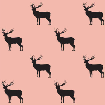 Deer pattern on light background - art abstract creative modern vector illustration