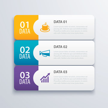 3 infographic tab index banner design vector and marketing template business. Can be used for workflow layout, diagram, annual report, web design. Business concept with steps processes.