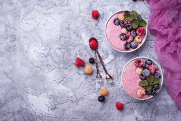 Smoothie bowl with frozen berry