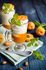 Layered apricot and cream cheese dessert