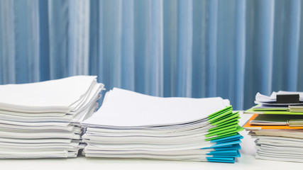 Paper documents, Paperwork on working table.