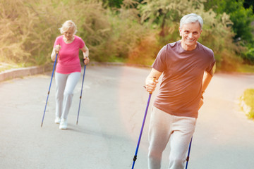 Delighted good looking man being ahead of his wife