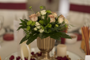 Close up of a gorgeus flower bouquet, wedding time