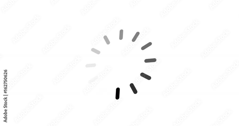 Poster animation - loading circle icon on white background with alpha channel. 4k