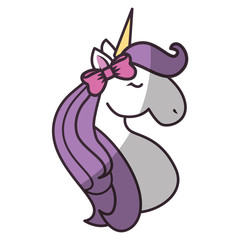 Cute unicorn cartoon icon vector illustration graphic design