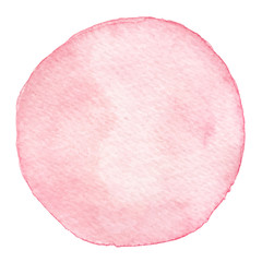 Vector hand painted watercolor pink round texture isolated on the white background. For your design.