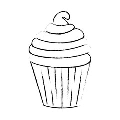 Delicious cupcake cartoon icon vector illustration graphic design