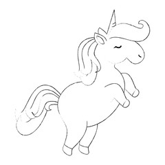 Cute unicorn cartoon icon vector illustration graphic design