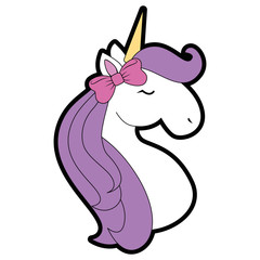 Cute unicorn cartoon icon vector illustration graphic design