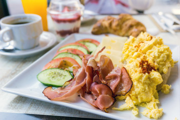 Breakfast with Egg and ham