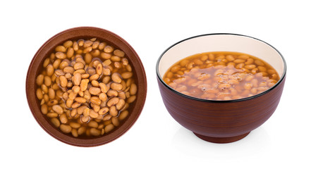bowl of soy bean paste on white background