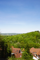 Fototapeta na wymiar view from above on german village