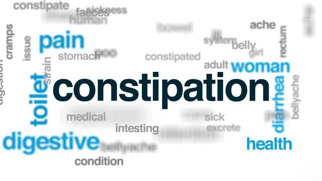 Constipation animated word cloud, text design animation.