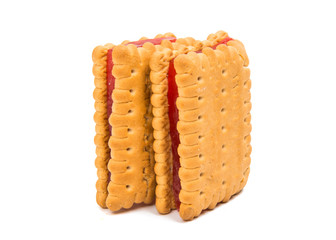 Sandwich cookies with jelly isolated