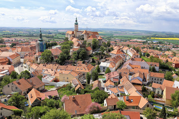 Historical centre of the Mikulov city with the chateau in the middle