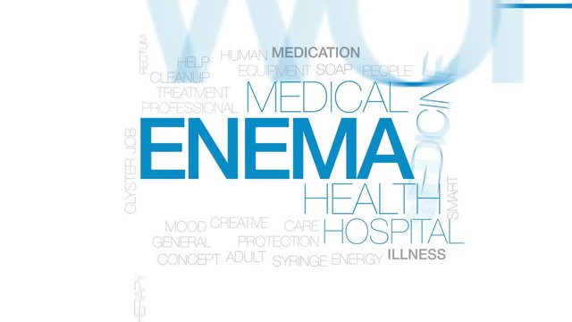 Enema animated word cloud, text design animation.