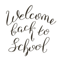 Back to school lettering. Stylized phrase isolated on white background. Vector illustration eps10
