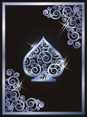 Poker card spades, vector illustration