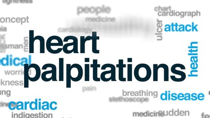 Heart palpitations animated word cloud, text design animation. - Powered by Adobe