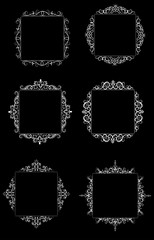 Vintage vector swirl frame set