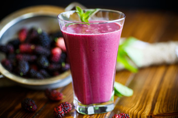 Sweet berry smoothie from black mulberry