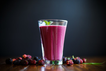 Sweet berry smoothie from black mulberry