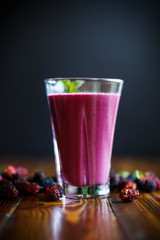 Sweet berry smoothie from black mulberry