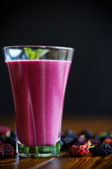 Sweet berry smoothie from black mulberry