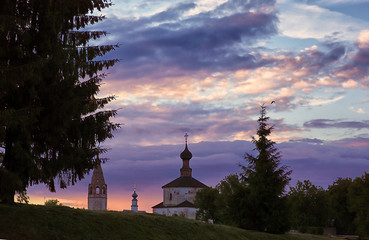 Golden Ring of Russia, ancient town of Suzdal, Vladimir region, Russia. Sunset.