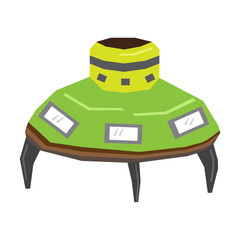 Isolated geometric ufo toy on a white background, Vector illustration