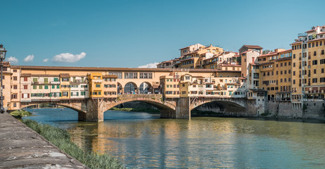 Fototapeta na wymiar The east side of Ponte Vecchio (old bridge) in Florence Italy