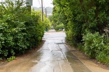 Back alley on a rainy day