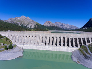 Dam wall - Lake of Cancano in Valtellina