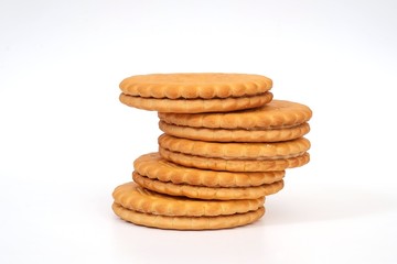 Cookies with white cream filling