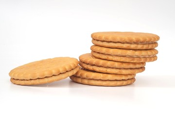 Cookies with white cream filling