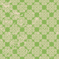 Abstract vintage ornamental pattern with fading and scratches, paint splashes. Vector template can be used for design of wallpaper, fabric, oilcloth, textile, wrapping paper and other design