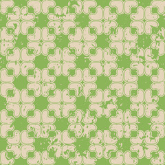 Abstract vintage ornamental pattern with fading and scratches, paint splashes. Vector template can be used for design of wallpaper, fabric, oilcloth, textile, wrapping paper and other design